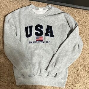 Gildan Gray USA Washington D.C. Crewneck Sweater